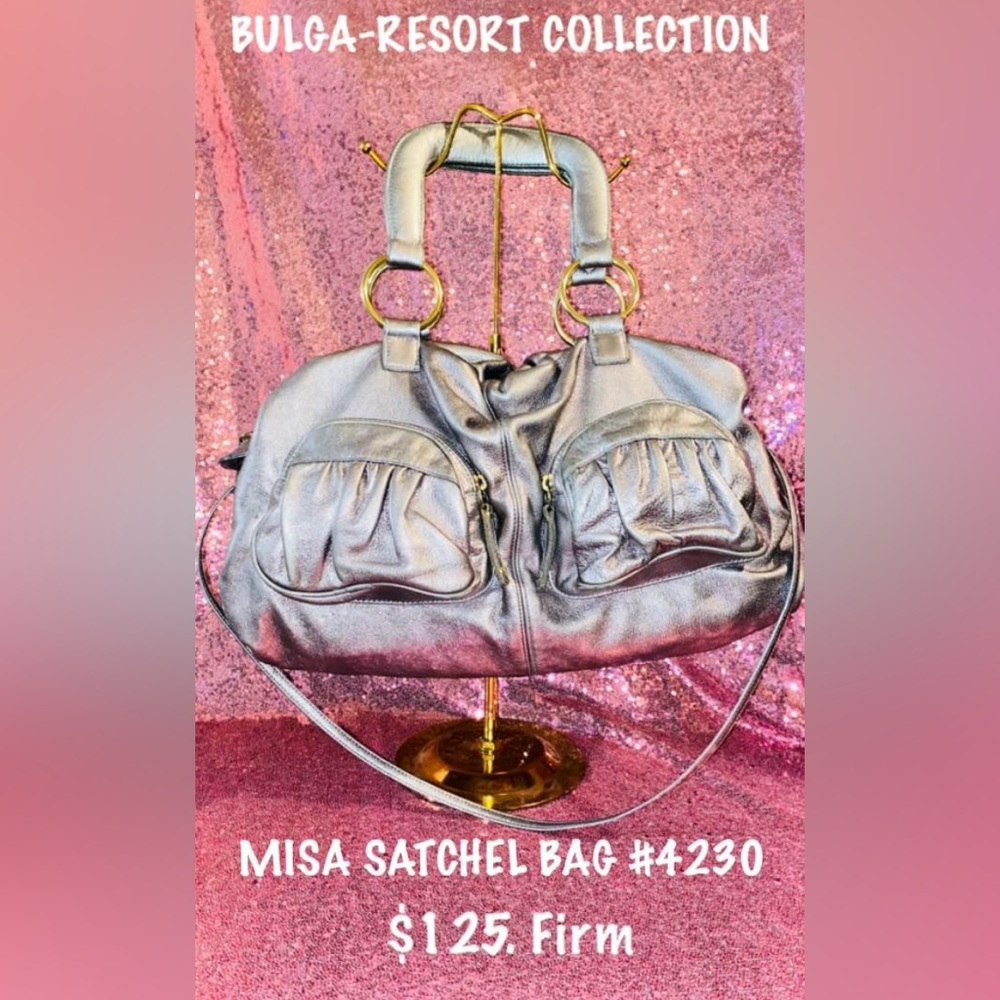 BULGA -RESORT COLLECTION
MISA SATCHEL BAG SILVER GENUINE LEATHER #4230